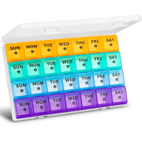 pill organizer 28 day large compartments
